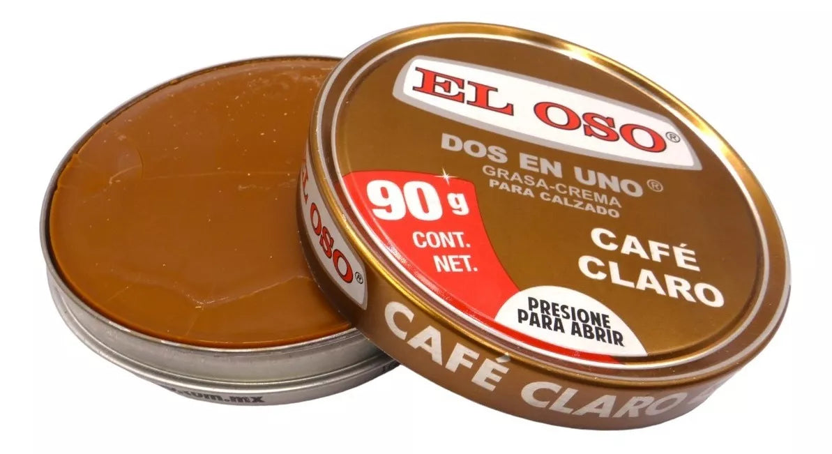 Grasa Dos En Uno El Oso De 90g Para Zapatos Color Café Claro
