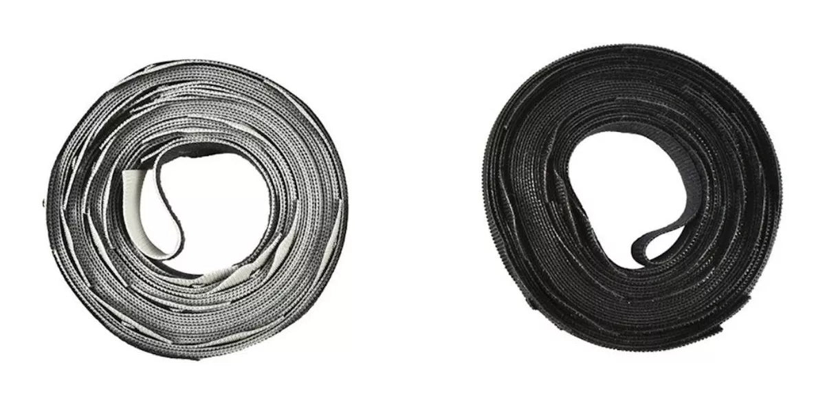 Tiras Organizadoras de Cables Velcro Gris – Paquete de 30 Cintas