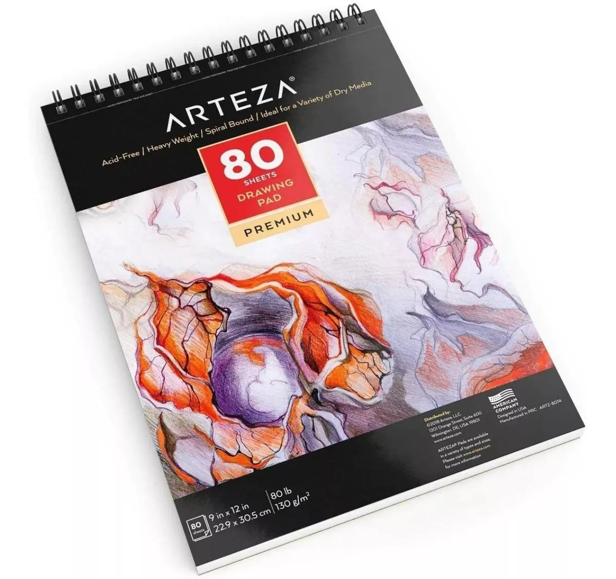 Set 2 Bloc De Dibujo Con Espiral 22.9x30.5 Pro 80h Arteza