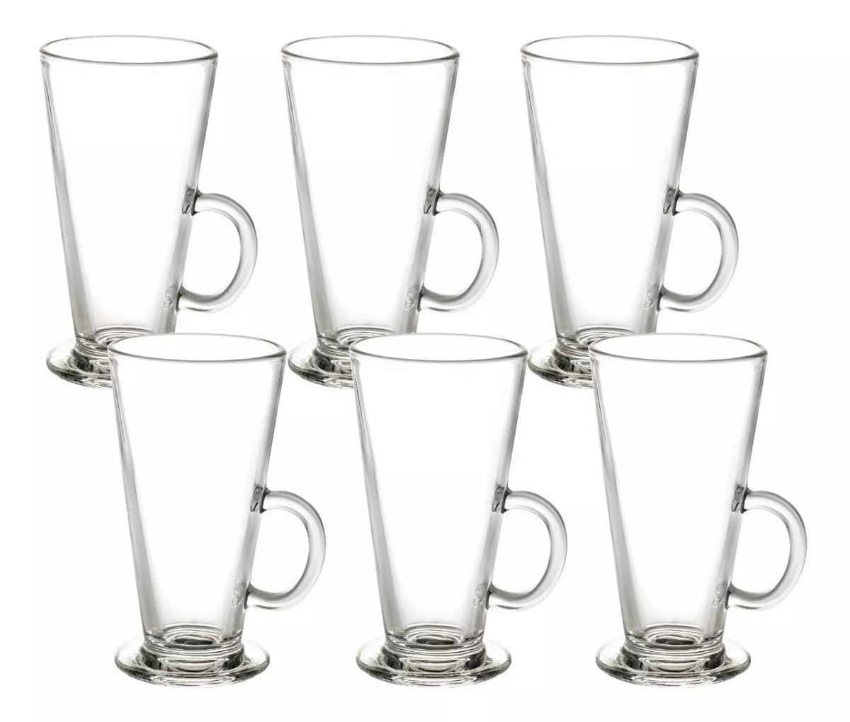 Set De 6 Tazas Para Café Te Conica 280ml Vidrio Capuccino - Marchante MX