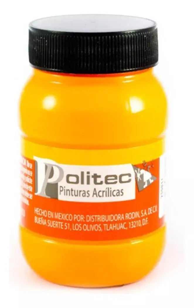 Set 6 Pintura Acrilica Politec Neon Fluorescente 100ml Color - Politec