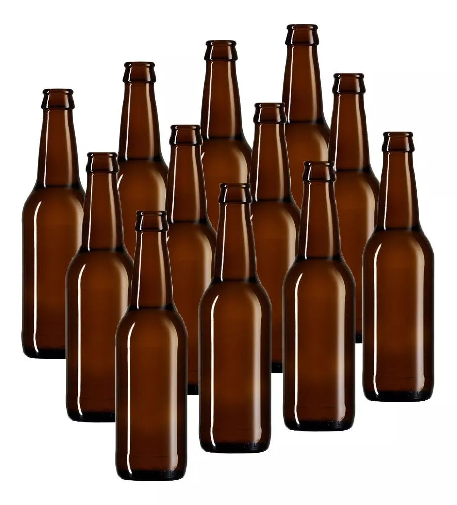 24pz Botella Vidrio Ámbar Long Neck Cerveza 350ml Envasar