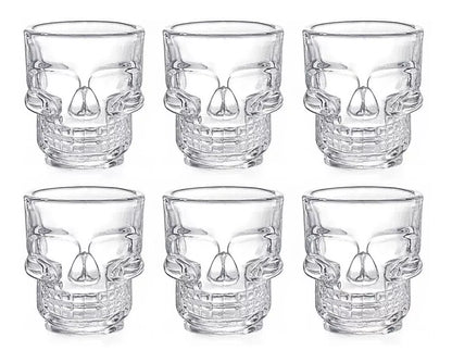 6 Pack Vaso Tequilero Shot Calavera Craneo Vidrio Escoge Mod