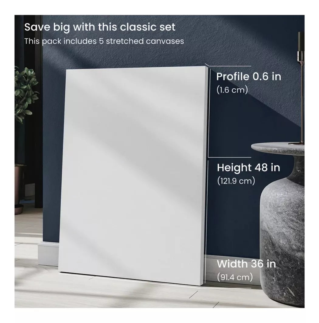 Paquete 2 Lienzos Clasicos Algodon 36 X 48 Pulgadas Arteza