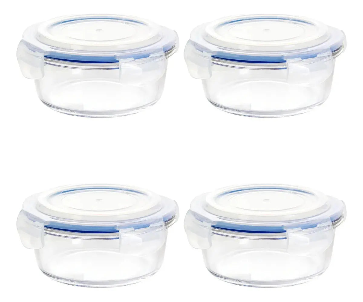 4 Contenedor Hermetico Vidrio Redondo Mediano 620 Ml - Vittori - detalle