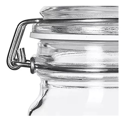 Juego 6 Frascos Hermeticos Contenedores Tapa Clip 500 Ml