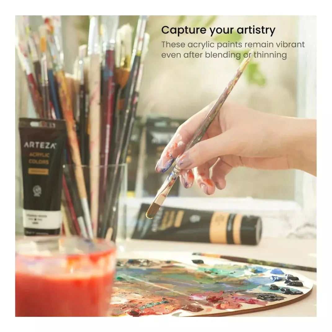 Set 14 Tubos Colores Vibrantes 120ml Pintura Acrílica Arteza - Marchante MX