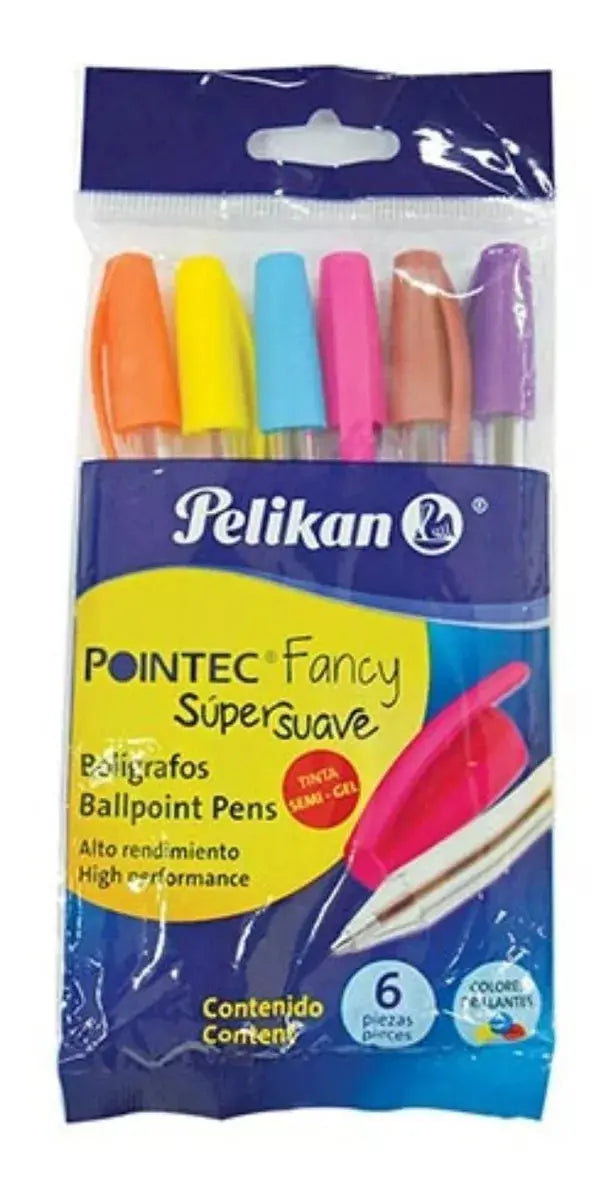 6 Plumas Boligrafos Colores Surtidos Tinta Semi Gel Pelikan - Marchante MX