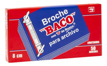 Caja 50 Piezas Broche Baco Metalico 8cm Documentos Papeleria