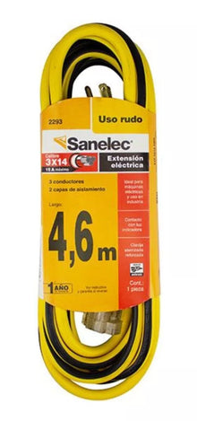 Extensión Eléctrica Sanelec Reforzada Luz Uso Rudo 4m