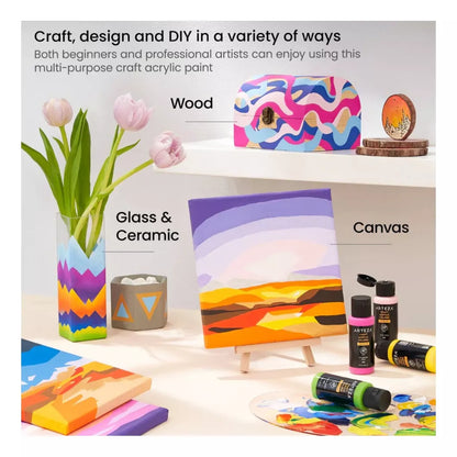 Set 20 Pintura Acrílica Artesanal 60 Ml Colores Arteza