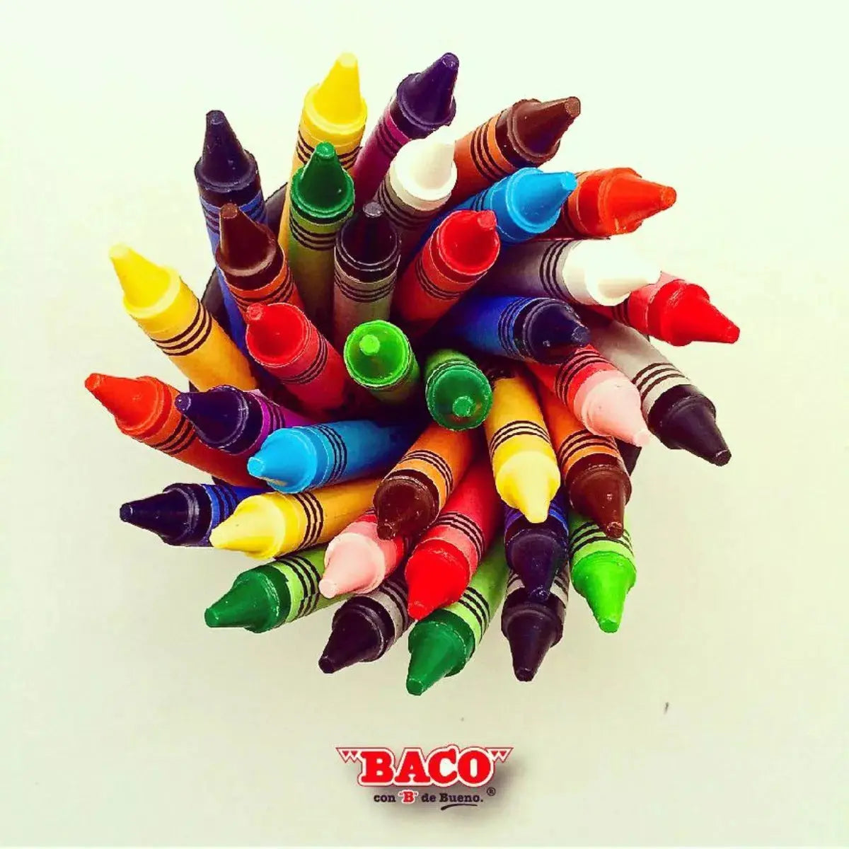 24 Crayones Jumbo Redondos Baco Escolares Dibujo Colorear - BACO