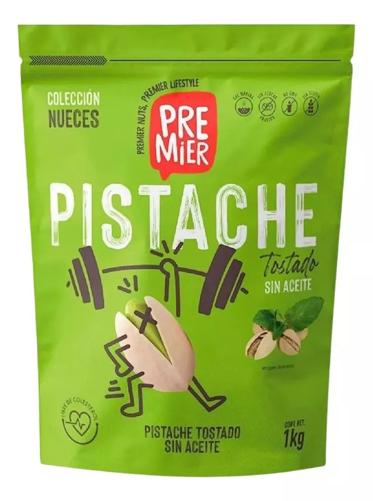 Pistache Tostado Premier Snacks Saludables 1 Kg Sin Aceite