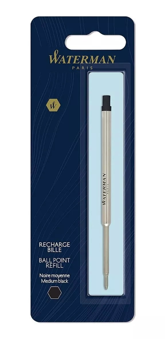 Repuesto Pluma Punto Medio Ballpoint Tinta Negra Waterman