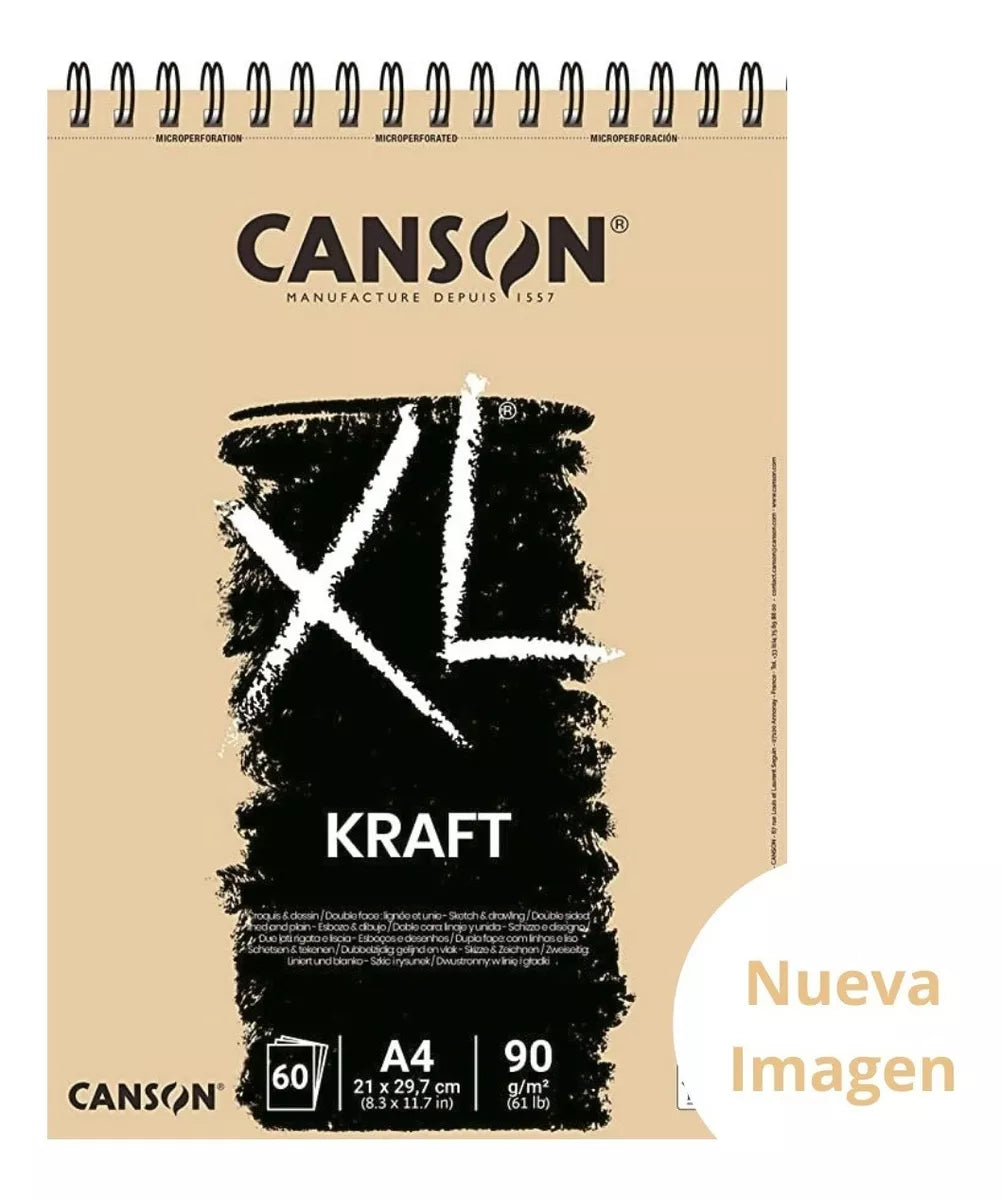 Cuaderno De Dibujo Papel Kraft Canson Album Xl 21x29.7cm 60h