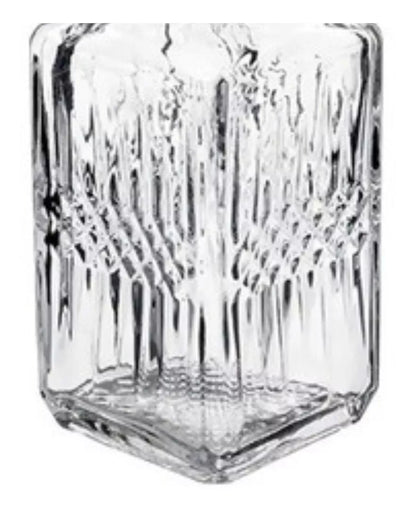 2 Pz Licorera Cuadrada Grande Rodas 750ml Vidrio Cristal