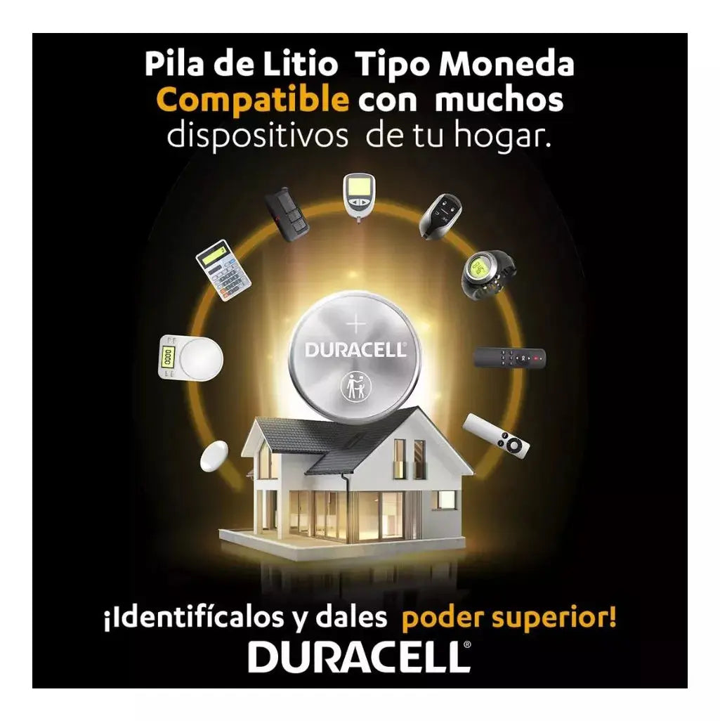 Pack De Pila Cr2032 Duracell Botón De Litio 3v No-recargable - KCTS - vista lateral