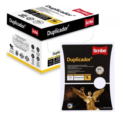 Caja con 5000 Hojas Papel Duplicador Scribe Blanco Carta Impresión