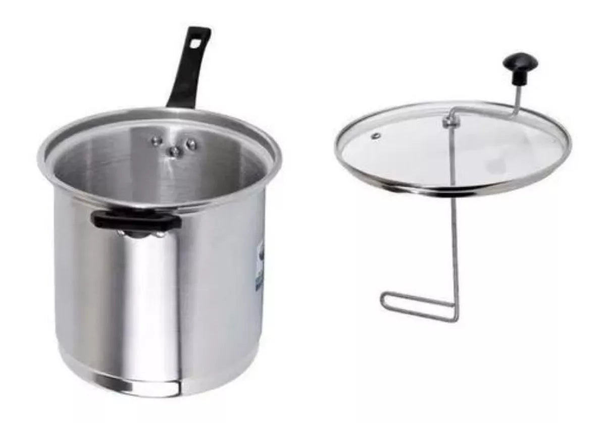 Olla Palomera Aluminio 20 Cm Alpro Tapa Cristal