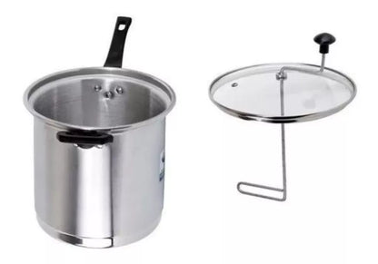 Olla Palomera Aluminio 20 Cm Alpro Tapa Cristal