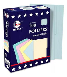 Folder Oficio Nassa Color Azul C/100pz