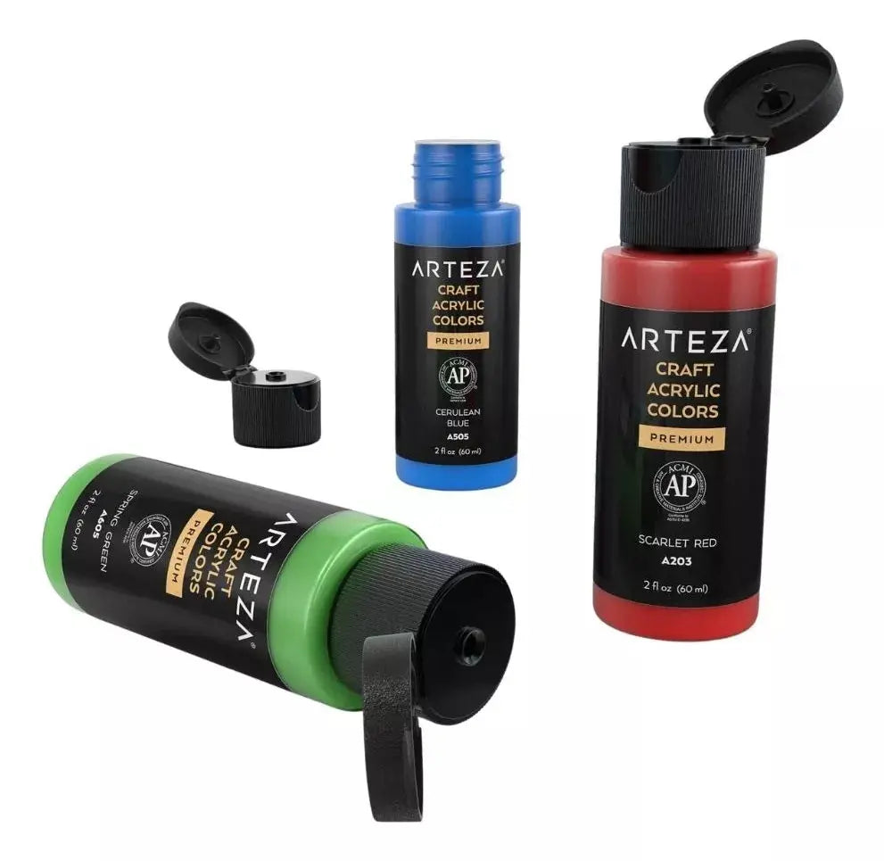 Set De 20 Pinturas Acrilicas Arteza 60 Ml Tonos Clasicos - Arteza - vista lateral