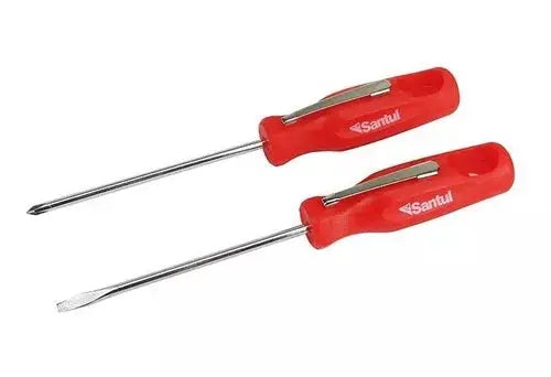 Juego 2 Desarmadores Santul 1/8 Cruz Plano Clip Bolsillo - Marchante MX