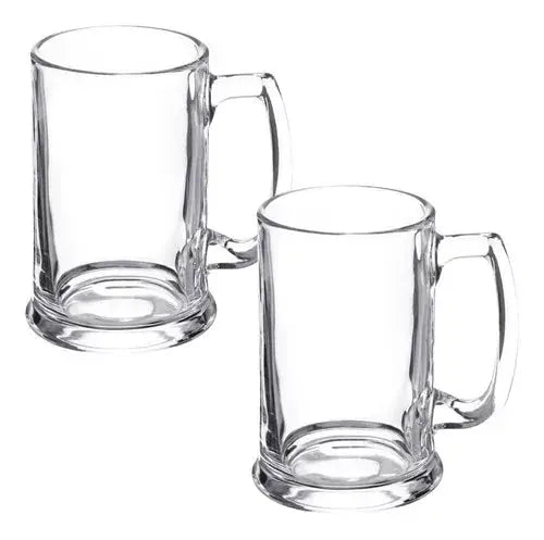 Set 2 Tarros Cerveceros 380 Ml Vidrio Vaso Cerveza Michelada - Vittori - vista lateral