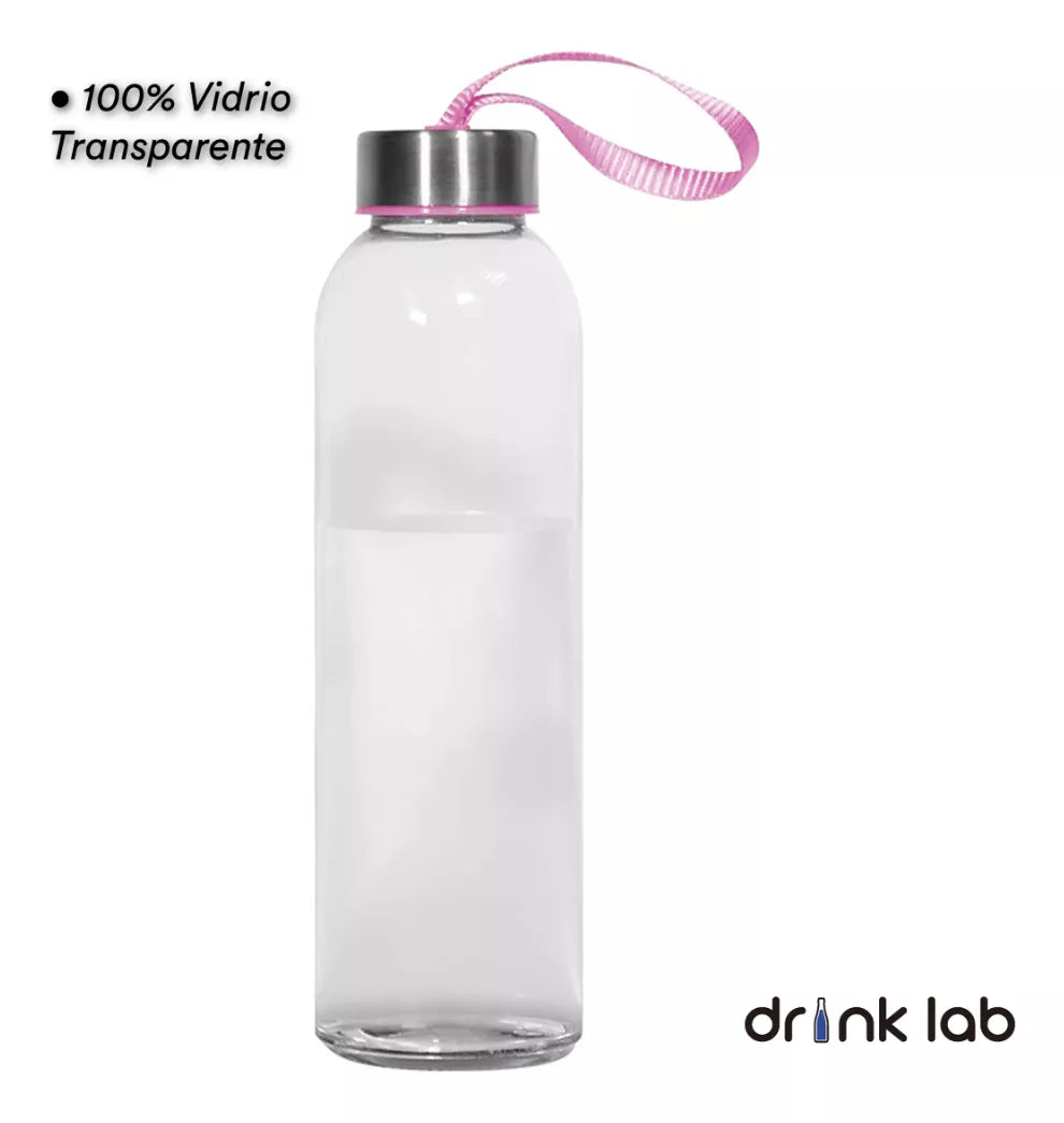 Botella Vidrio Funda Neopreno Agua Sport 600 Ml Resistente