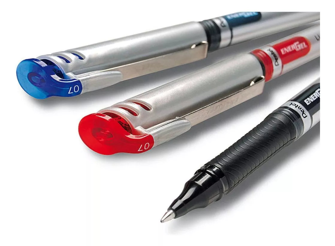 3 Bolígrafos Pentel Energel Tinta Gel Líquida 0.7 Mm Colores