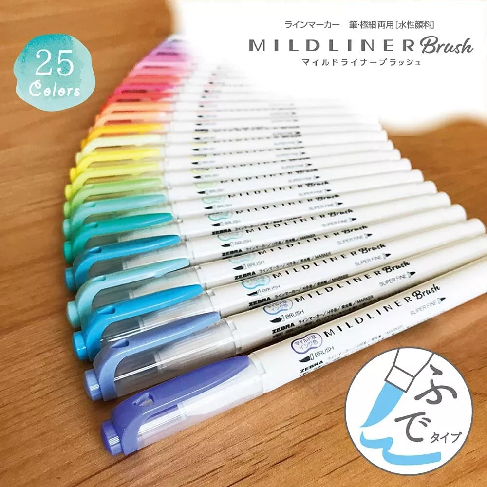 25 Piezas Marcadores Zebra Mildliner Doble Punta Base Agua