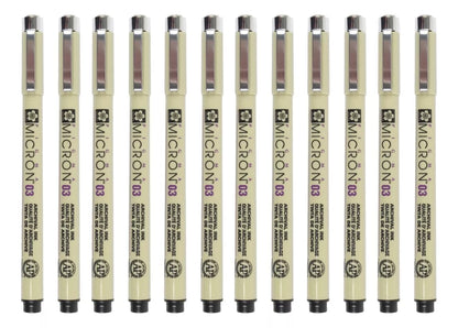 Estilógrafos Pigma Micrón Sakura Tamaños Y Colores Caja 12 P - Marchante MX