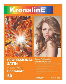 50 Hojas Papel Fotografico Satinado Carta Kronaline Ph380