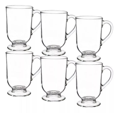 Set 6 Tazas Café Te Asa 300ml Vidrio Capuccino Latte - Marchante MX