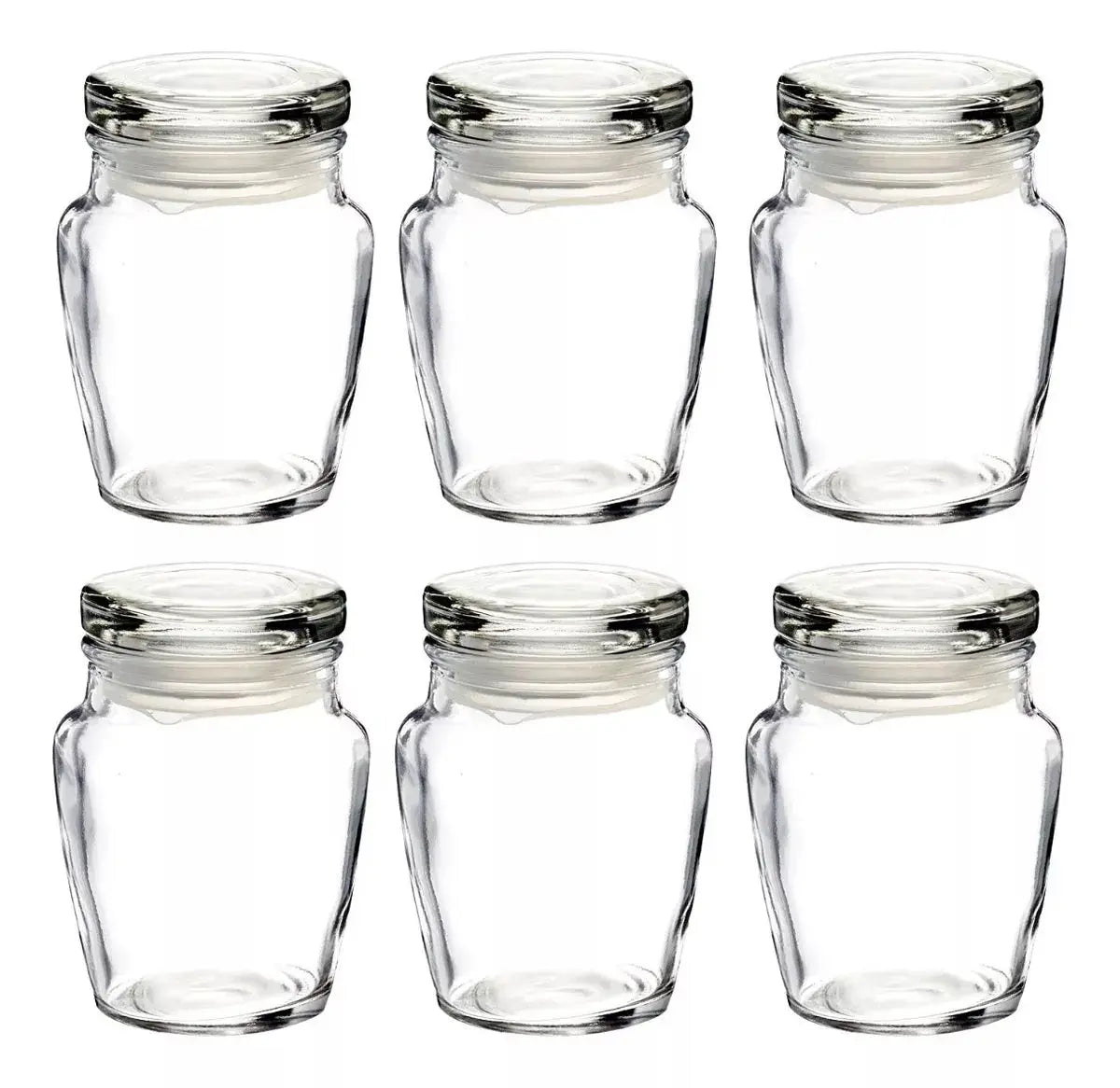 Set 6 Brocalito Vidrio Envase Redondo Regalo Dulcero 200ml - Vittori - empaque