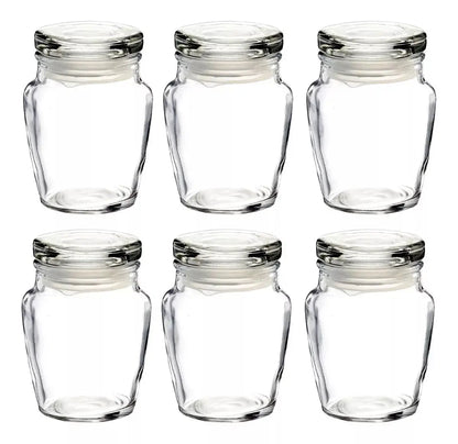 Set 6 Brocalito Vidrio Envase Redondo Regalo Dulcero 200ml - Vittori - empaque