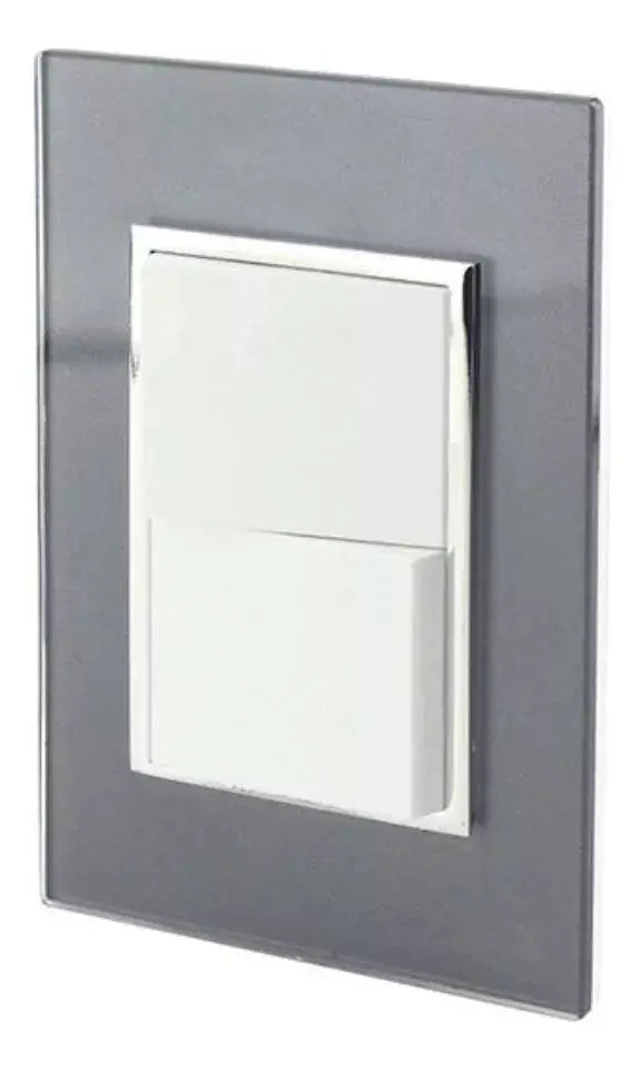Placa Apagador Doble Sanelec Venecia Humo - Sanelec