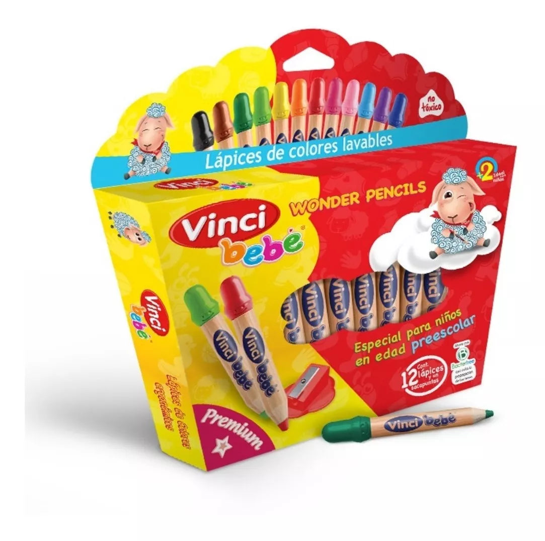 Crayones Lavables Vinci Bebé Trazo Suave 10 Piezas