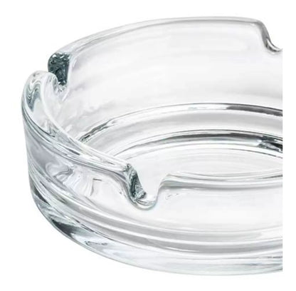 Set De 2 Cenicero Vidrio Fino Redondo Cristal Liso Grande