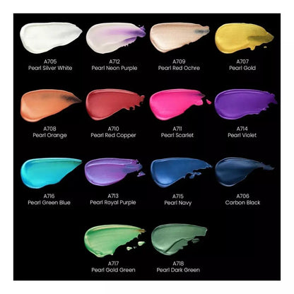 14 Botes De Pinturas Acrilicas Arteza Aperladas 60 Ml C/u - Coveme - vista lateral