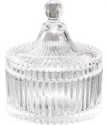 Bowl Bombonera Vidrio Rayas Mediana Labrada Dulcero