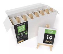 Set 14 Mini Caballete Lienzo Pintura 10.2x10.2 Arteza