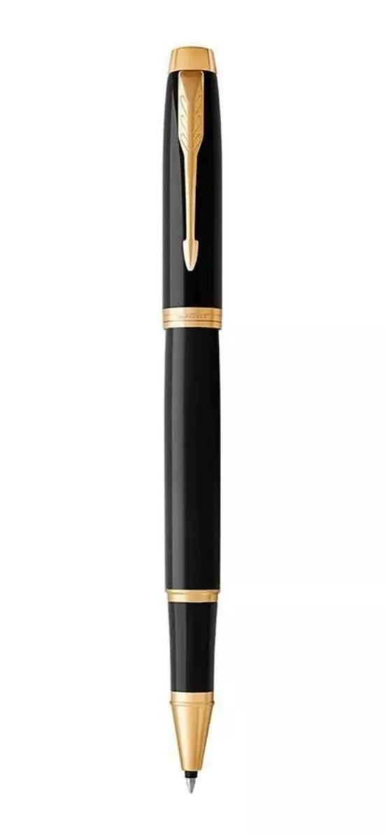 Pluma Rollerball Parker Punta Fina Acabado Dorado Premium