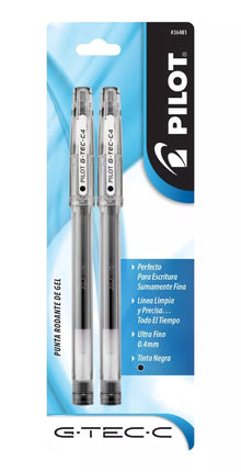 2 Boligrafos Gel Pilot G Tec 0.4mm Extra Fino Tinta Negra