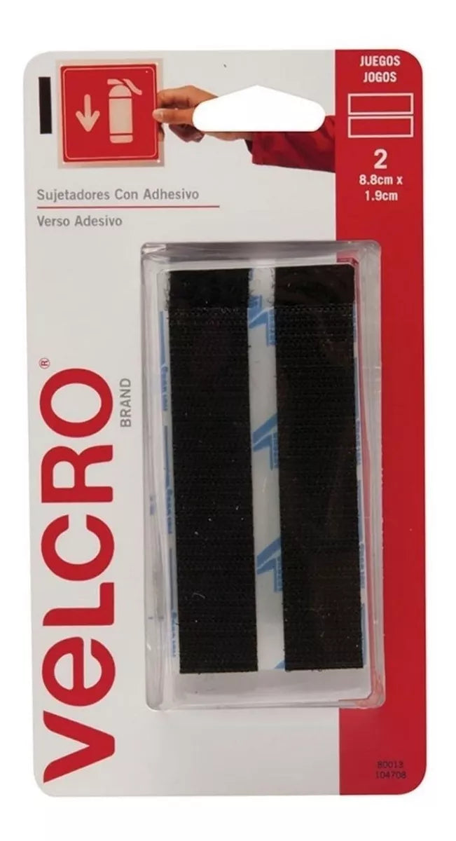 2pz Cinta Organizadora Velcro® Tira Sujetador Adhesivo Negra