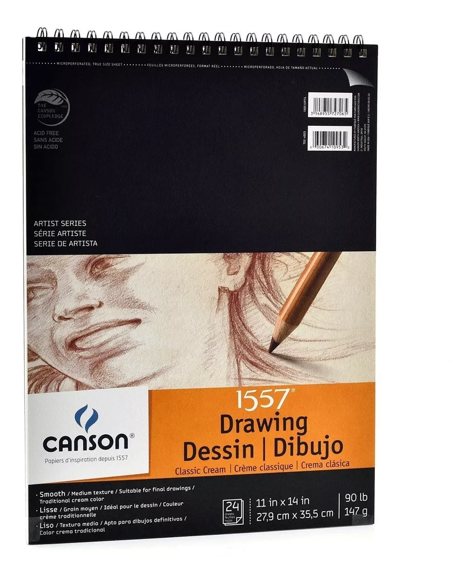 Cuaderno De Dibujo Color Crema Canson 1557 Dessin 27.9x35cm