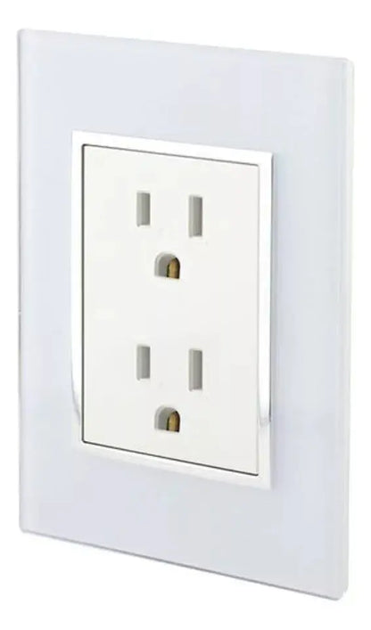 Placa Venecia Sanelec Blanco Doble Contacto 4474 - Sanelec - vista lateral