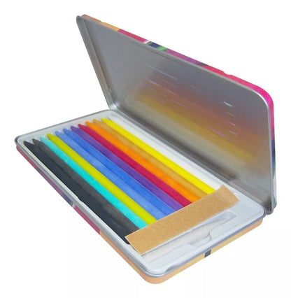 Set 12 Lapices Colores Pastel + 1 Esfumino + 1 Lija Stafford