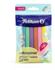 6 Crayones Jumbo Colores Pastel Pelikan Niños Escolar Dibujo