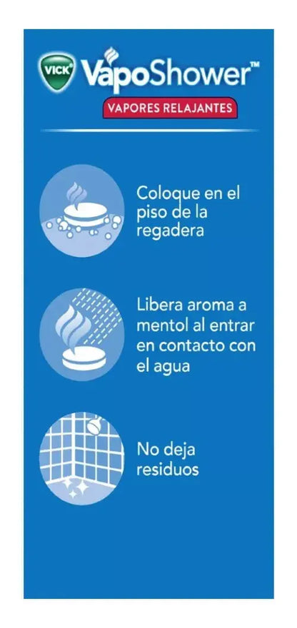 Vick Vaposhower Pastilla Vaporizadora De Regadera - 3 Piezas - KCTS - vista lateral